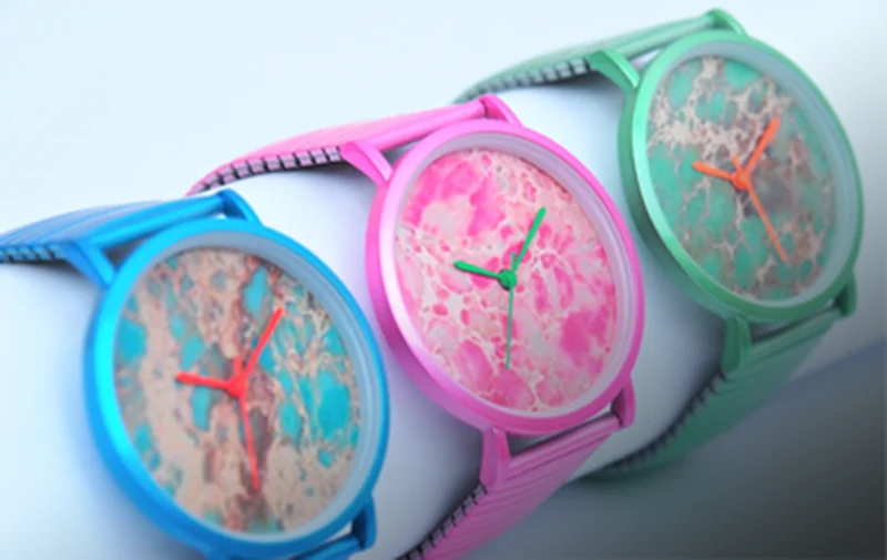 Pastel marble dial fashion watches