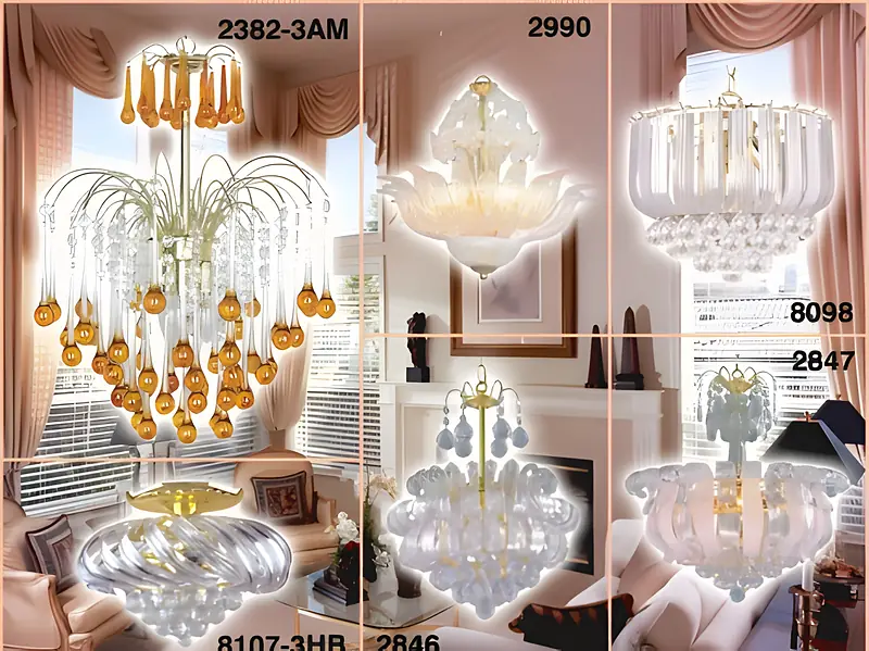 Acrylic collection crystal look chandeliers and ceiling lights