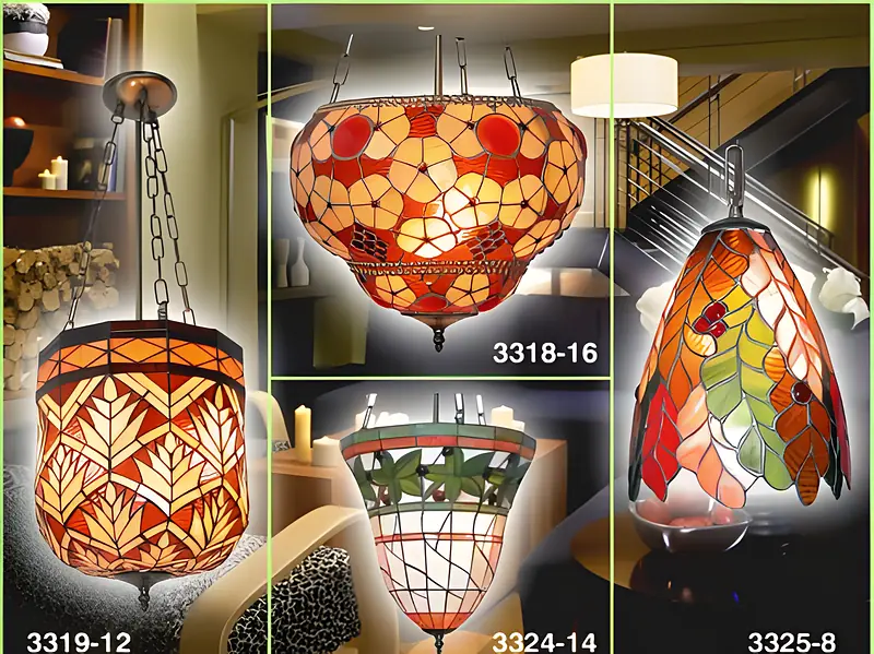 Tiffany collection stained glass hanging lamps