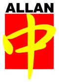 Allan China Concept logo, red square with yellow 中